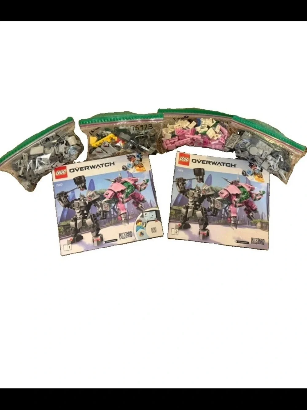 LEGO Overwatch 75973 D.Va & Reinhardt Set Retired 2 Manuals No Box